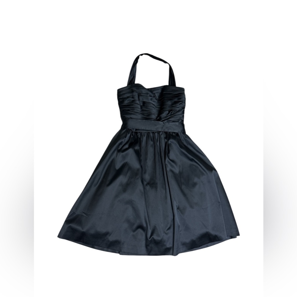 WHITE HOUSE BLACK MARKET WHBM  Black Satin Strapless Cocktail Dress